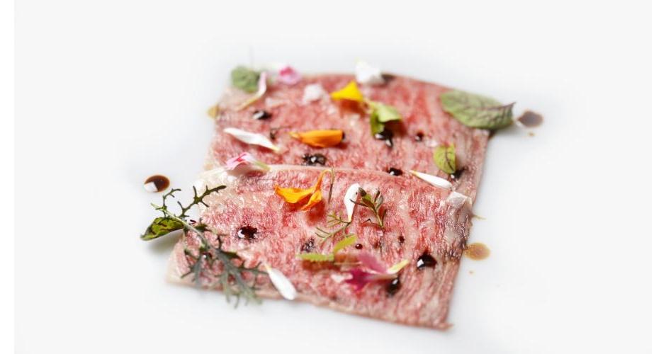 Wagyu carpaccio with mustard sauce